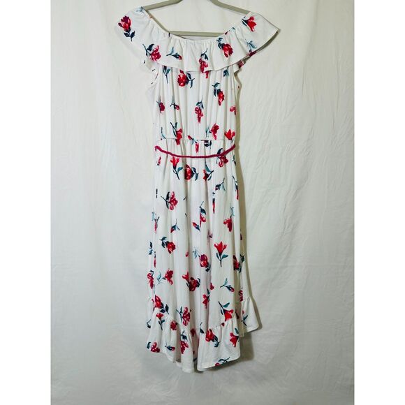 Paper Doll Girls Hi/Low Floral Romper Off The Shoulder Size 16 - Picture 2 of 5